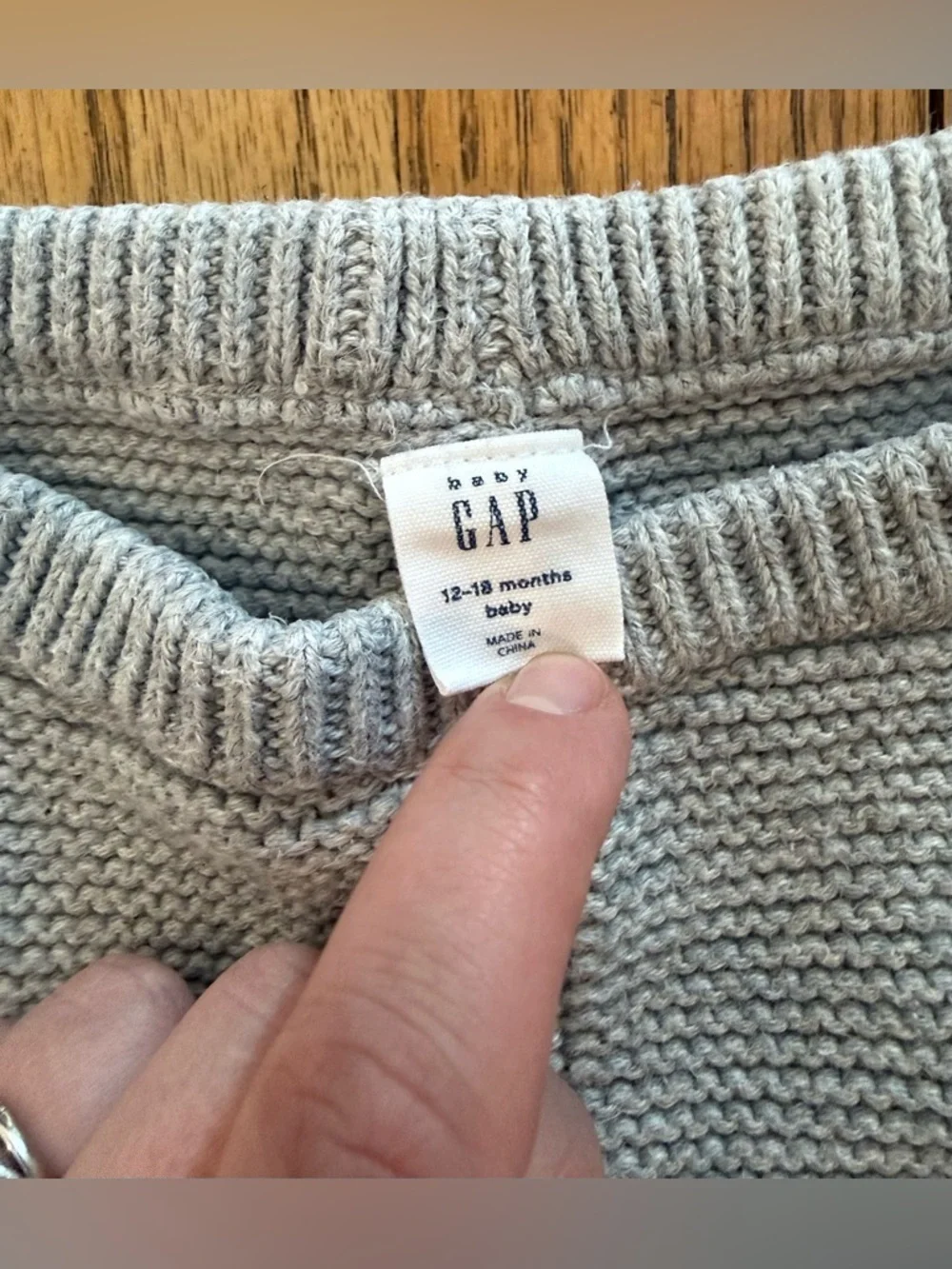 Baby Gap Cozy Knit Baby Sweater Pants - Light Gray 18-24 months EUC